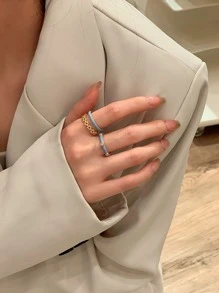 2 buc inel decorativ cu stras - Multicolor - Vizualizare 9