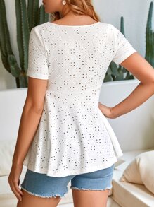 SHEIN Maternity Button Front Schiffy Tee - White - View 2