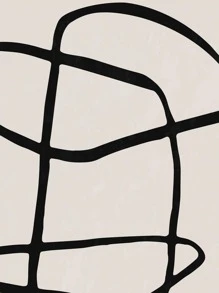 Pintura sin marco de patrón abstracto de 3 piezas, pintura de arte de pared de patrón de línea moderna para decoración de pared del hogar - Multicolor - Ver 3