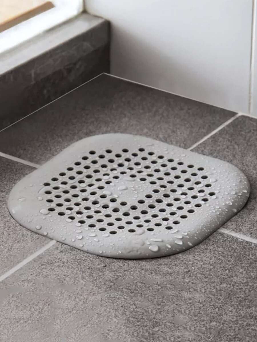 1pc Hair Filter, Sink Anti-Clog Filter, Tub Shower Floor Drain Plug, Silicone Kitchen Deodorizer Plug - Grey - View 1