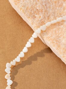 1股心形DIY珠子 - 白色 - 查看 2