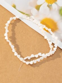 1股心形DIY珠子 - 白色 - 查看 5