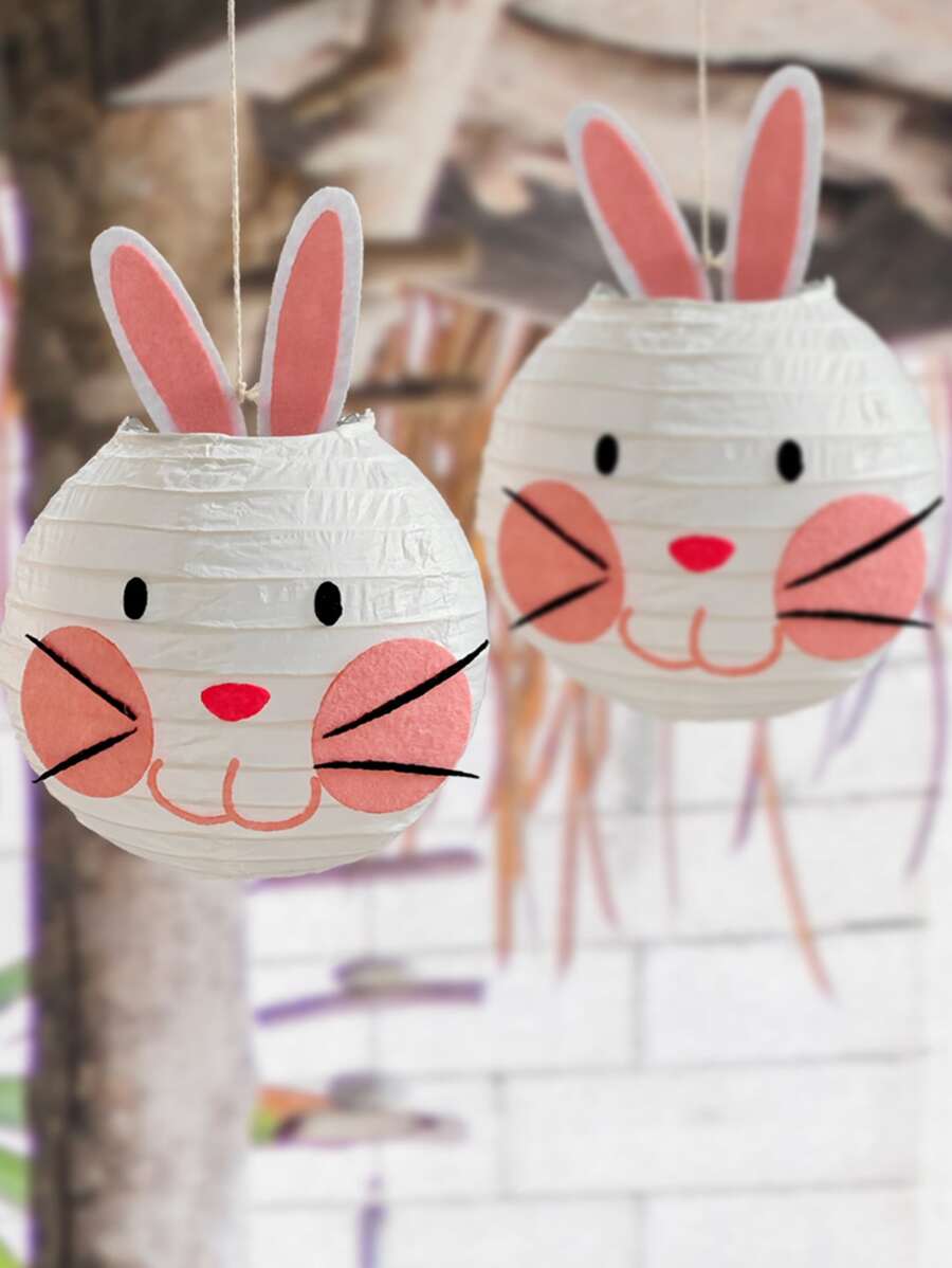 1pc Decoration Paper Lantern, Rabbit Design Hanging Lantern Ball For Holiday, Party - Multicolor - View 1