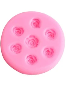 1入組粉色矽膠花朵形狀矽膠模具 - 粉色 - 查看 4