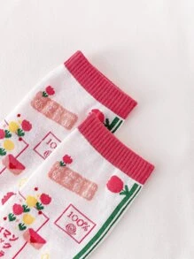 ถุงเท้าสวมใส่นิ้วเท้า อักษรจีน ลวดลาย - มัลติคัลเลอร์ - ดู 4