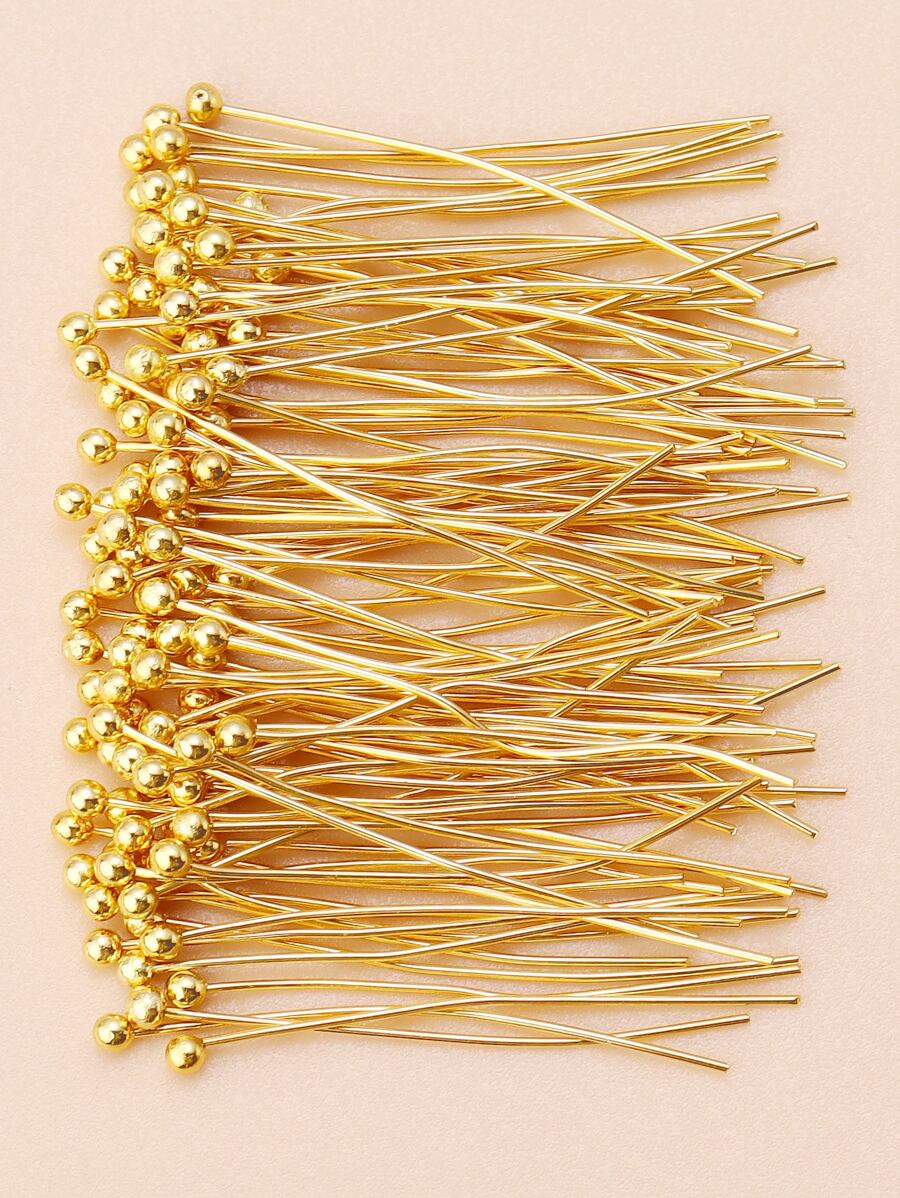 100 cái đầu ghim để làm đồ trang sức - Vàng - Xem 1