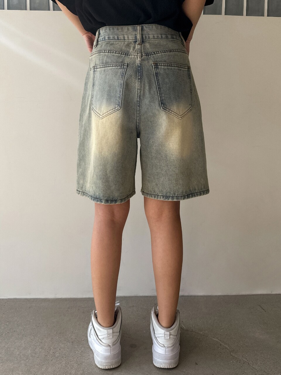 Zipper Fly Bermuda Denim Shorts Jorts