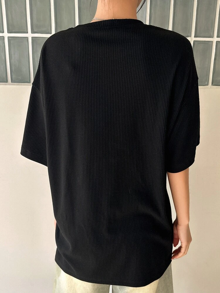 Letter Graphic Drop Shoulder Tee