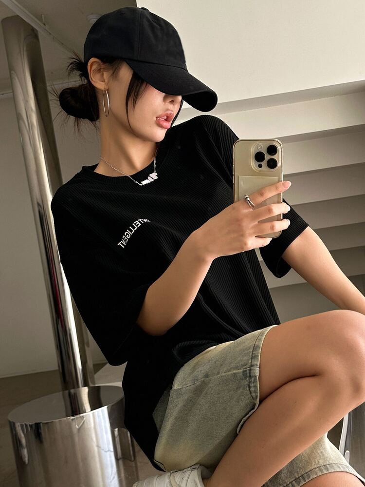 Letter Graphic Drop Shoulder Tee