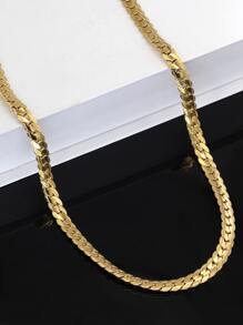 Những người đàn ông thời trang và phổ biến Vòng cổ dây chuyền tối giản bằng thép không gỉ để làm quà tặng trang sức và cho một vẻ ngoài sành điệu - Vàng - Xem 3