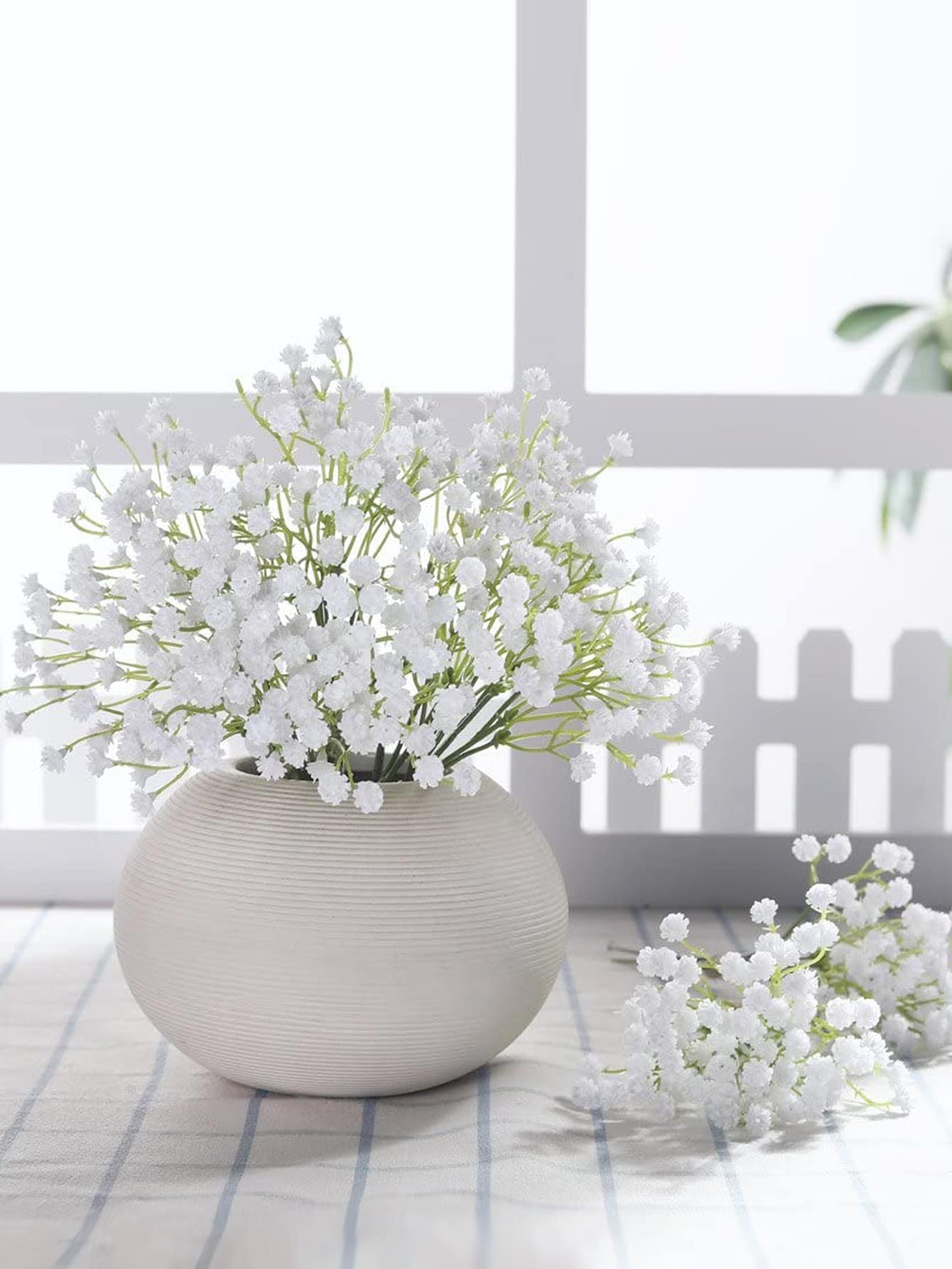 1朵白色滇紅模擬絲花,用於裝飾 - 白色 - 查看 1