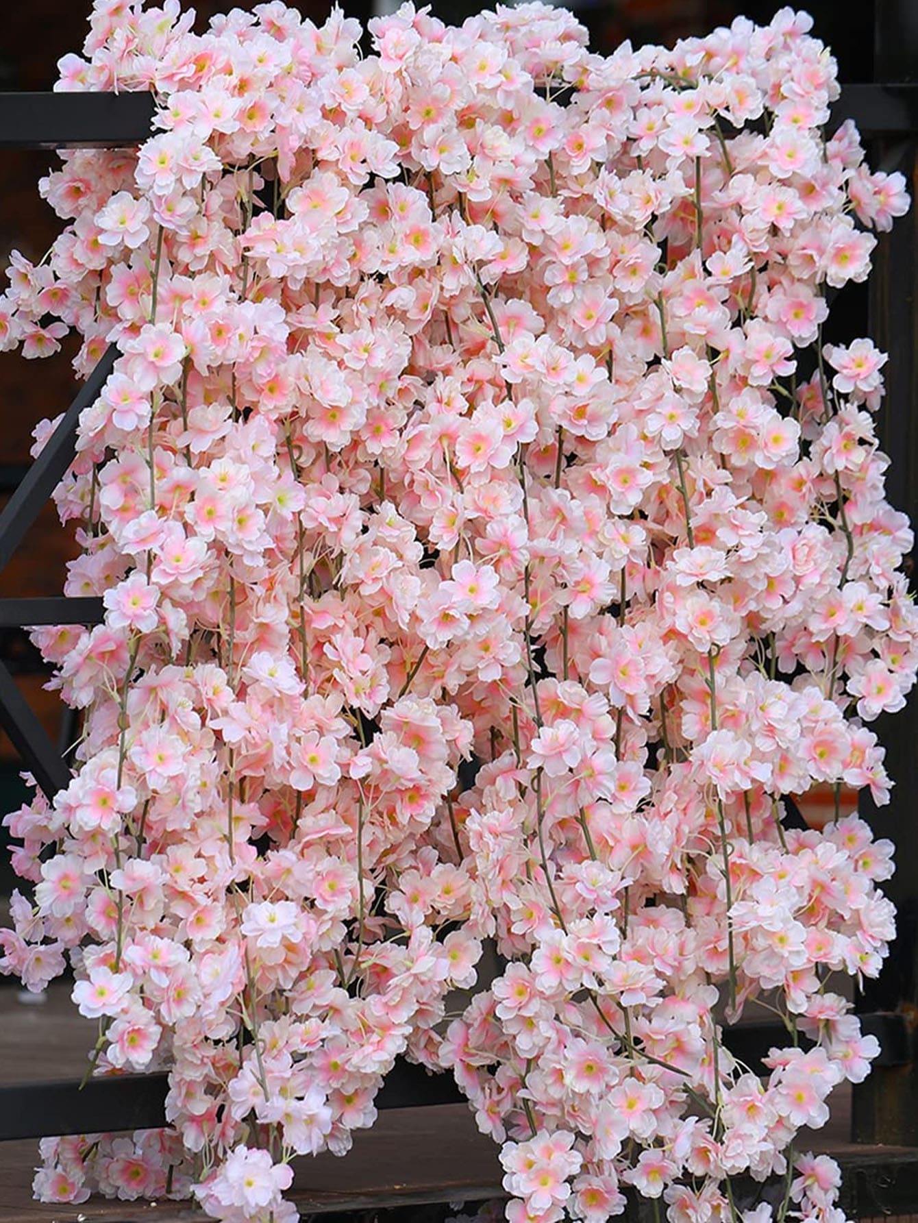 1入組亞克力人造懸掛仿真花藤裝飾家庭裝飾用品適用於婚禮派對 - 粉色 - 查看 1