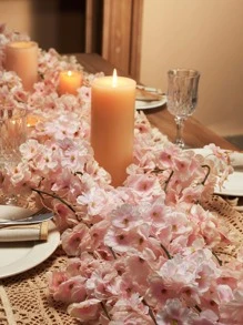 1入組亞克力人造懸掛仿真花藤裝飾家庭裝飾用品適用於婚禮派對 - 粉色 - 查看 2