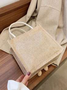 个性化时尚泰迪熊装饰手提包 - 黑與白 - 查看 5