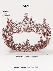 Rhinestone Decor Crown Design Headband - Bronze - View 4