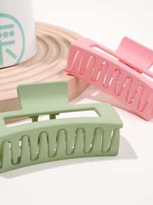1 cái/4 cái Kẹp tóc vuông màu kaki, 8,5cm - Nhiều màu - Xem 4