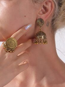 耳环 吊坠耳环和 1 件串珠流苏吊饰戒指 - 銅色 - 查看 1