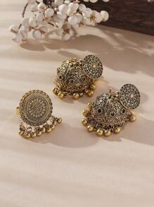 耳环 吊坠耳环和 1 件串珠流苏吊饰戒指 - 銅色 - 查看 4