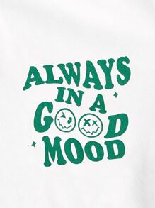 Manfinity VCAY 男士標語圖案T恤 - 白色 - 查看 3