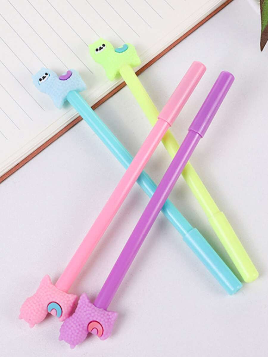 4pcs Alpaca Decor Ballpoint Pen - Multicolor - View 1