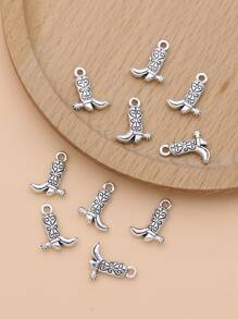 10入組/套靴子DIY吊墜 - 銀色 - 查看 2