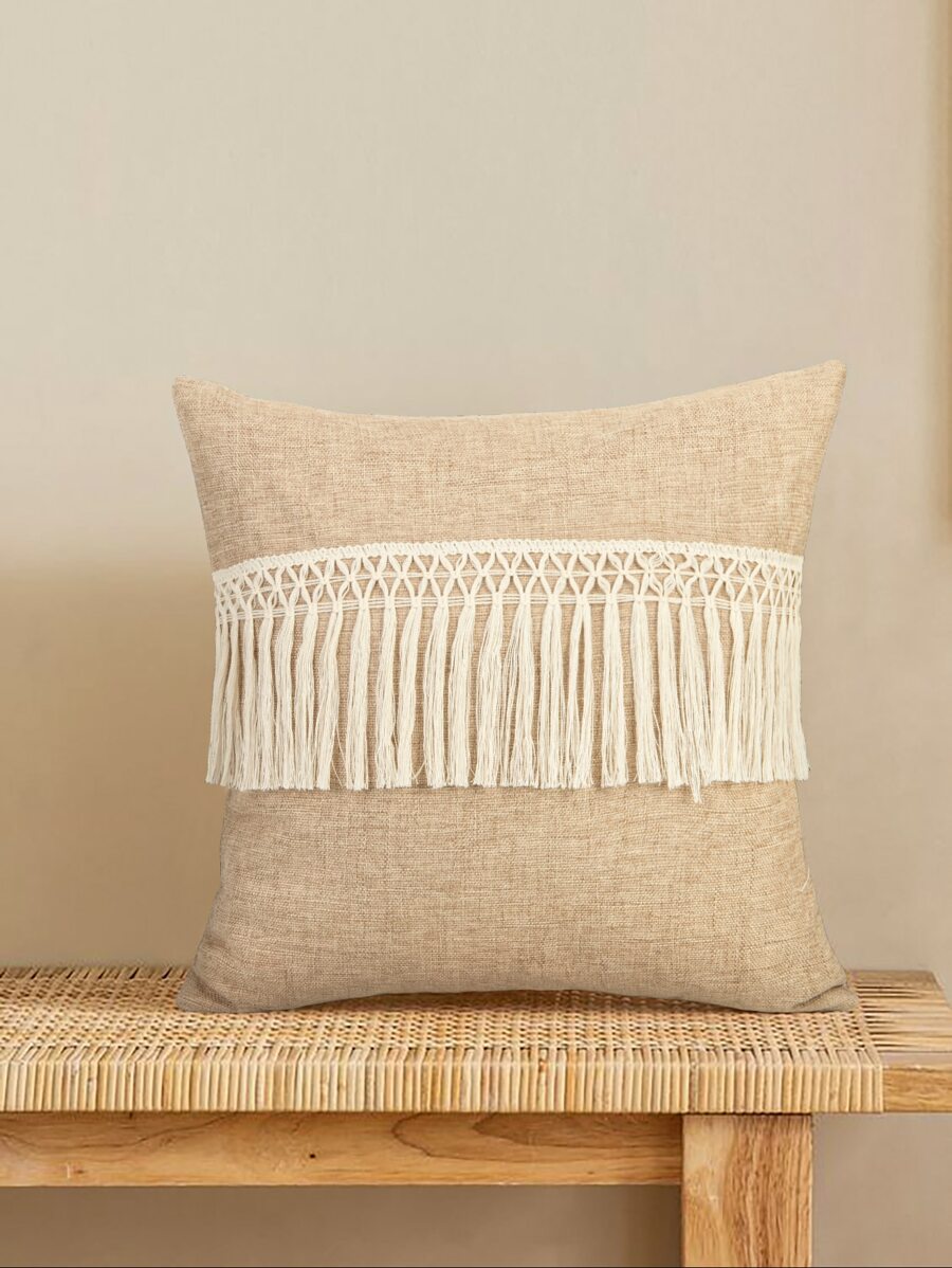 1入組素色靠墊套不附帶枕芯 - 駝色 - 查看 1