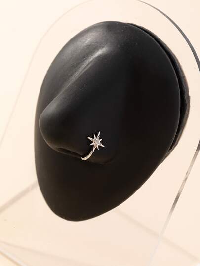 方晶鋯石星形裝飾鼻環