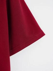 SHEIN EZwear Solid Crop Tee - Burgundy - View 3