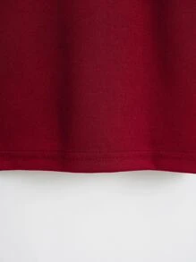 SHEIN EZwear Solid Crop Tee - Burgundy - View 4