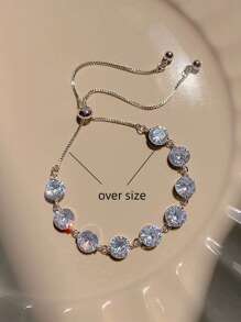 水鑽裝飾手環 - 銀色 - 查看 4