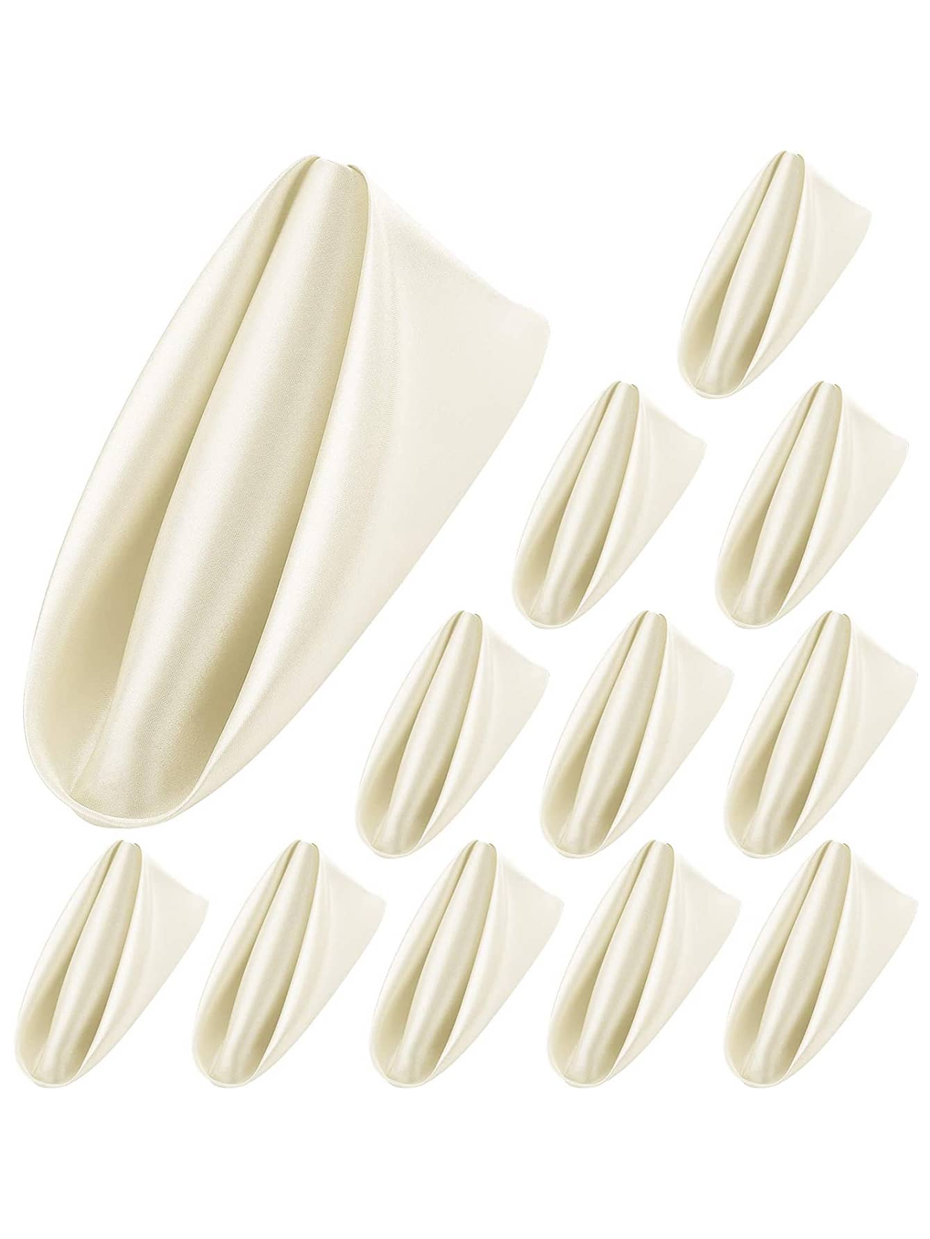 5入組白色北歐滌綸餐巾 - 白色 - 查看 1