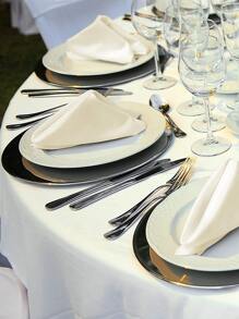 5入組白色北歐滌綸餐巾 - 白色 - 查看 2