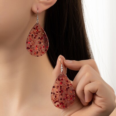 Glitter Water Drop Earrings