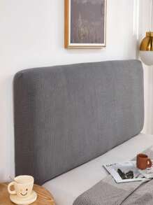 1入組衍縫細節家具灰塵簡約滌綸素色頭套 - 灰色 - 查看 1