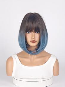 短直筒人造假髮帶劉海 - 漸層 - 查看 1