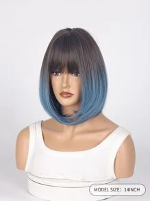 短直筒人造假髮帶劉海 - 漸層 - 查看 10