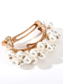 Faux Pearl Decor French Clip Elegant,Hair Accessories,Hair Clips,Hair Slide,Hair Barrettes Claw Clips, School Stuff, Pearl Hair Accessories