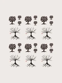 6 Blätter Tattoo Aufkleber mit Baum Muster - Verschiedenfarbig - Übersicht 2