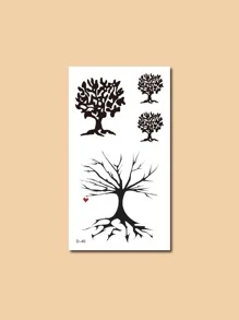 6 Blätter Tattoo Aufkleber mit Baum Muster - Verschiedenfarbig - Übersicht 3