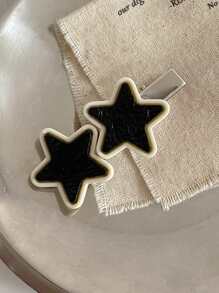 4pcs NỮ Trang trí ngôi sao Kẹp tóc da cá sấu Đường phố - Nhiều màu - Xem 3