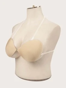 大碼1對素色乳貼帶透明肩帶 - 杏色 - 查看 3