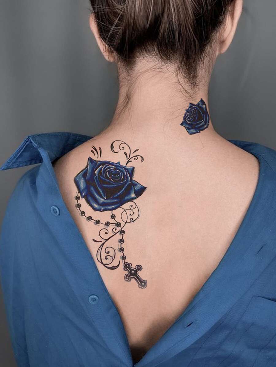 1sheet Floral Pattern Tattoo Sticker