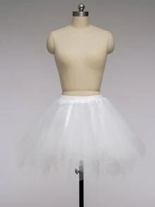 XKTRXF 1 件复古荷叶边薄纱衬裙，衬裙 TUTU 衬裙，女士秋季服装 - 白色 - 查看 9