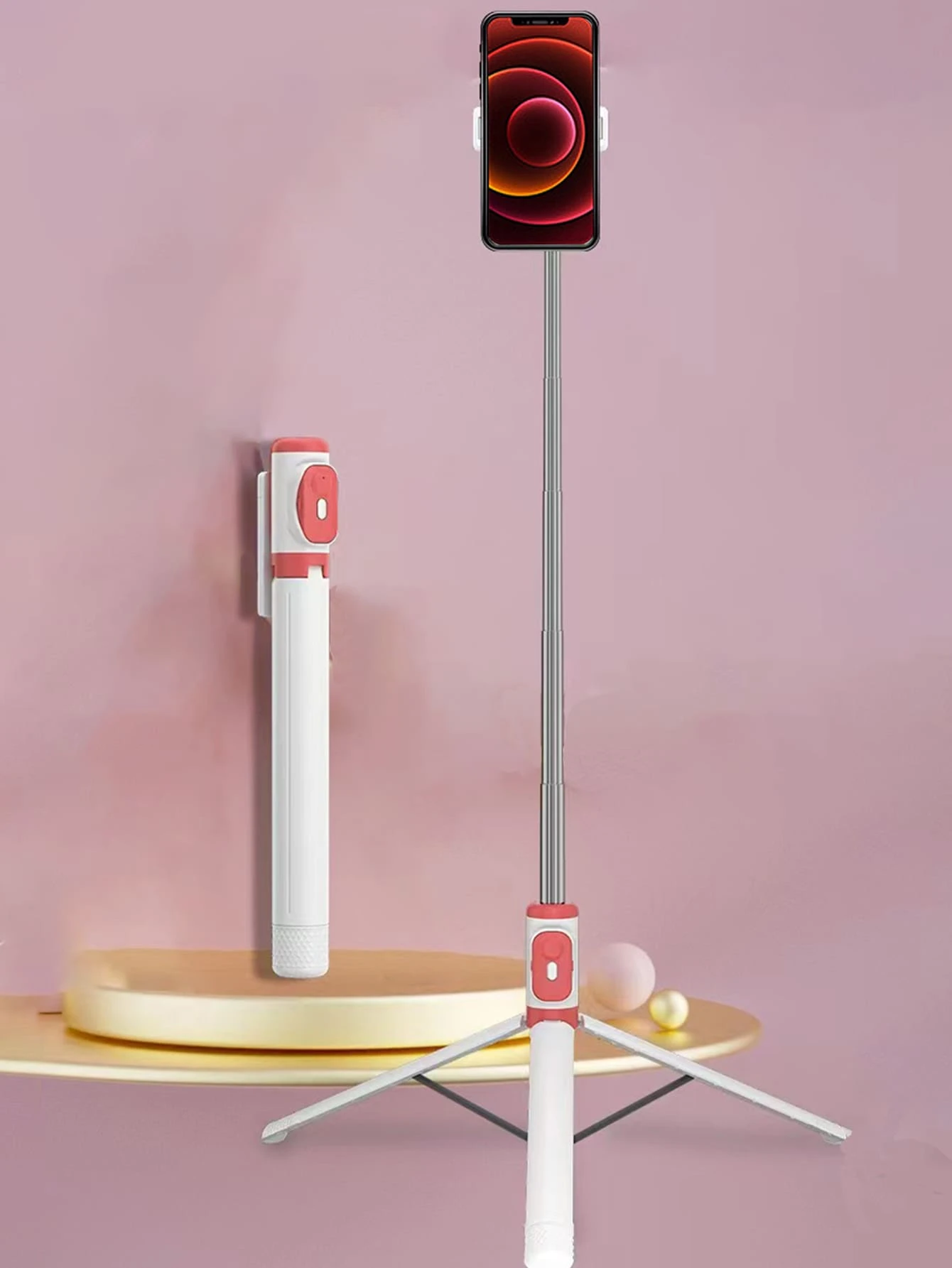 Trípode de palo selfie 110CM - Blanco - Ver 1