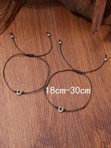 Bộ 2 Vòng tay khóa hình chữ U đơn giản & Khóa hình trái tim - Nhiều màu - Xem 3