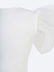 Hauture 純色氣球袖短襯衫 - 白色 - 查看 8