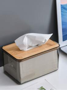 1 hộp lưu trữ khăn giấy PET, hộp đựng khăn giấy trong suốt để bàn - Trong sáng - Xem 2