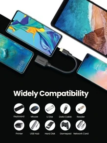 UGREEN 15CM Type C OTG Cable Adapter For POCO X3, SAMSUNG S22 SAMSUNG S21+, Note 20, Realme 6 Pro - Black - View 8