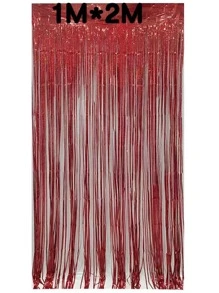 1 pieza Cortina decorativa con gotas de lluvia de plástico para fondo de fiesta - Rojo - Ver 3