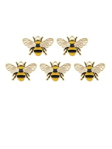 5入組/套蜜蜂DIY吊墜 - 彩色 - 查看 1